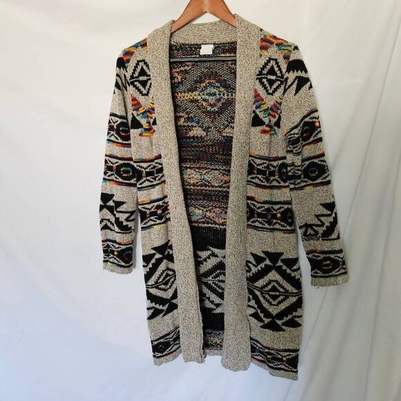 Northern Angel Tribal Aztec Open Front‎ Cardigan sz M - Picture 1 of 6